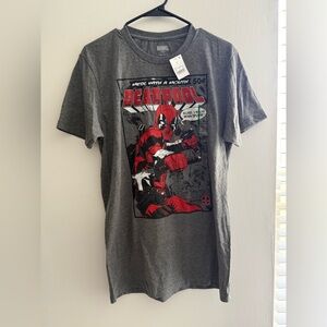Marvel Deadpool Gray Grey Short Sleeve T-Shirt Men’s Medium NWT